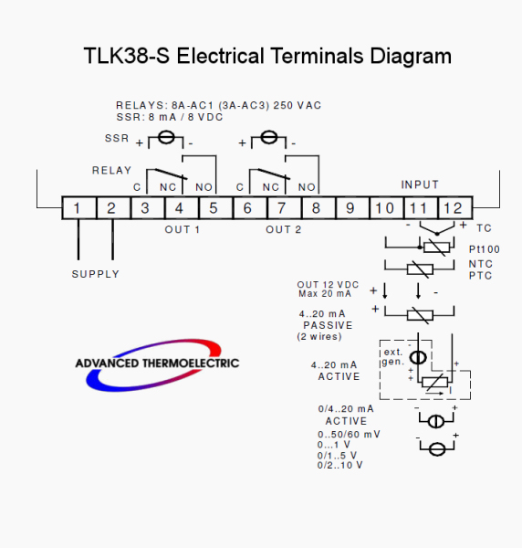 TLK38-S Electrical Terminal Diagram